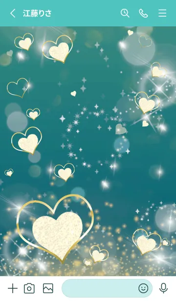 [LINE着せ替え] 青緑 : 恋愛運UP！ snow Heartの画像2