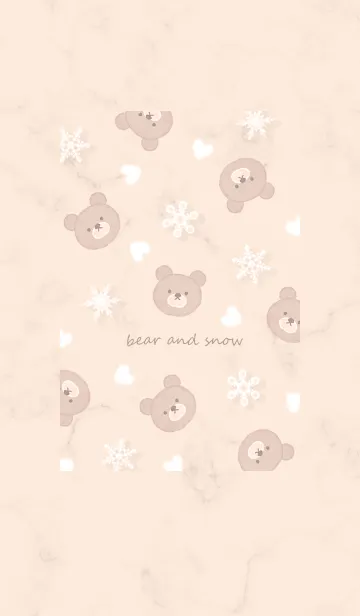 [LINE着せ替え] クマと雪とハート♥オレンジ13_1の画像1