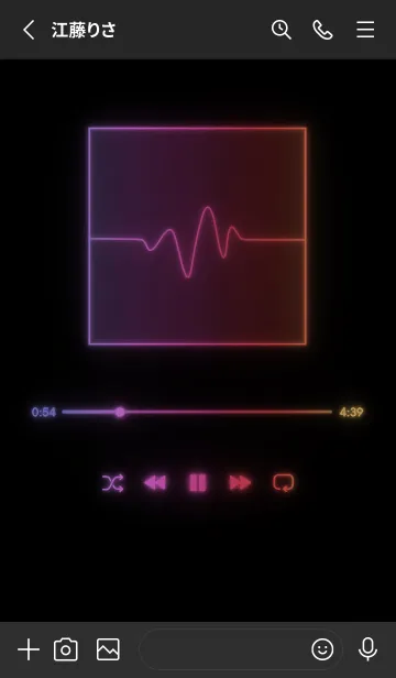 [LINE着せ替え] MUSIC PLAYER - GLOW - ブラック 10の画像2