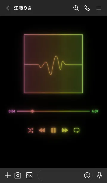 [LINE着せ替え] MUSIC PLAYER - GLOW - ブラック 30の画像2