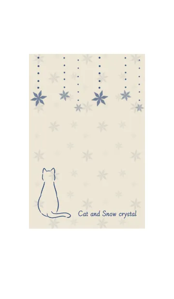 [LINE着せ替え] 猫と雪の結晶 -ライトベージュ-の画像1