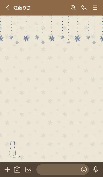[LINE着せ替え] 猫と雪の結晶 -ライトベージュ-の画像2