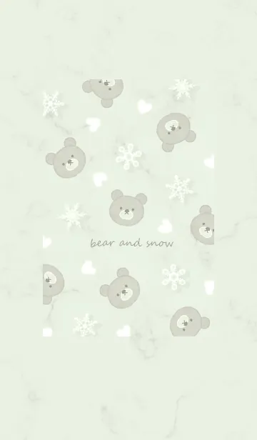 [LINE着せ替え] クマと雪とハート♥ピスタチオ14_1の画像1