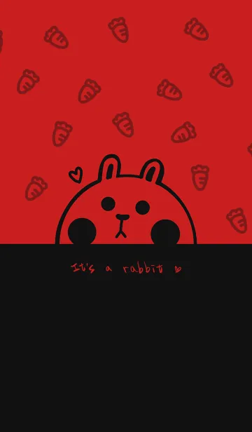 [LINE着せ替え] Bunny and Carrot J-Crimson.Blackの画像1