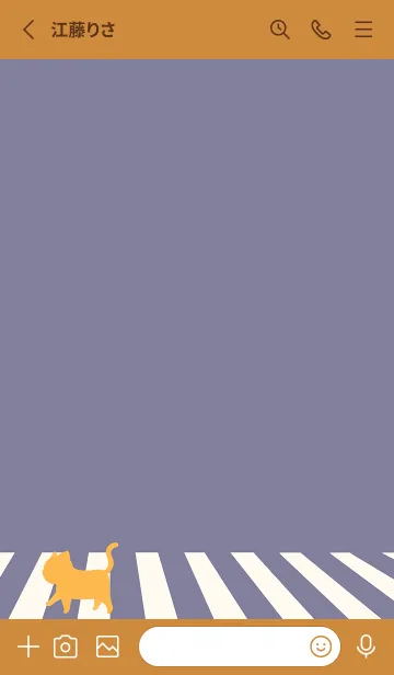 [LINE着せ替え] cat zebra crossing J-gray purple. orangeの画像2
