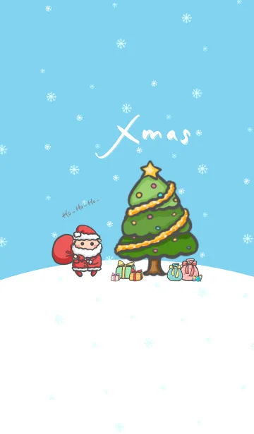 [LINE着せ替え] Happy Christmas Day J-Sky Blueの画像1