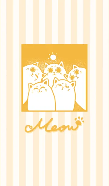 [LINE着せ替え] Meow J-Yellow Orange. Light Grayの画像1