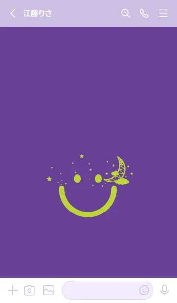 [LINE着せ替え] スマイル＆三日月 菖蒲色の画像2