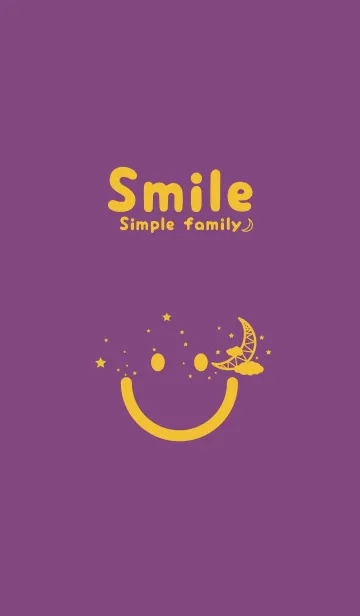 [LINE着せ替え] スマイル＆三日月 茄子紺の画像1