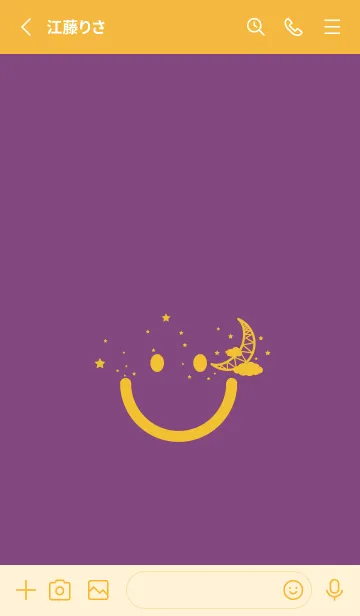 [LINE着せ替え] スマイル＆三日月 茄子紺の画像2