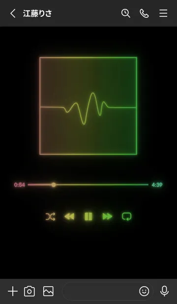 [LINE着せ替え] MUSIC PLAYER - GLOW - ブラック 40の画像2