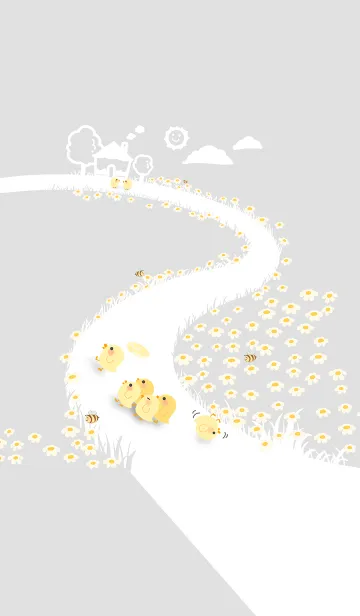 [LINE着せ替え] quack...keep up！ J-Light gray. Whiteの画像1