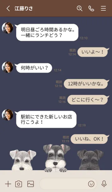 [LINE着せ替え] シュナウザー - ダスティネイビーの画像3