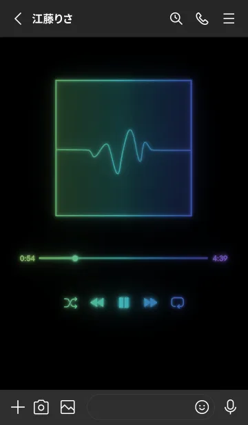 [LINE着せ替え] MUSIC PLAYER - GLOW - ブラック 70の画像2