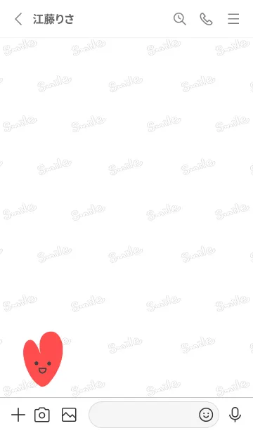 [LINE着せ替え] Smile Love J-White. Dark Grayの画像2