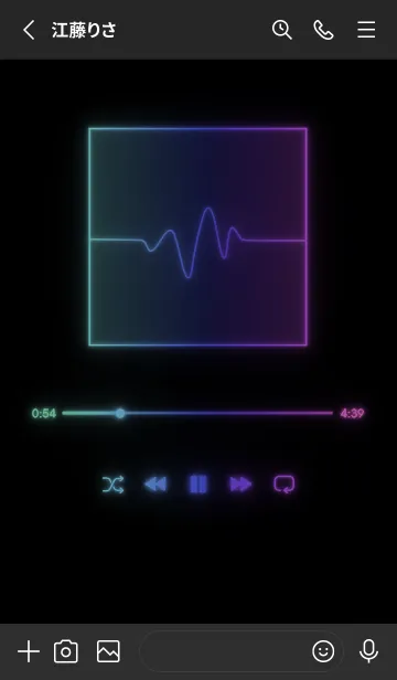 [LINE着せ替え] MUSIC PLAYER - GLOW - ブラック 85の画像2