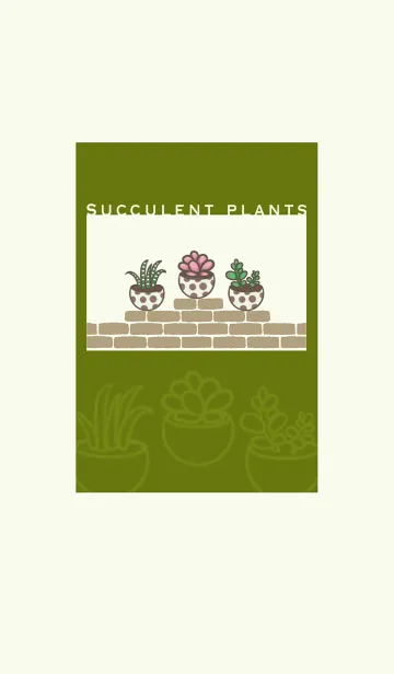 [LINE着せ替え] Succulents J-Yellow Green. Light Grayの画像1