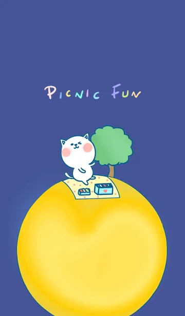 [LINE着せ替え] Picnic Fun J-Blue. Bright Yellowの画像1