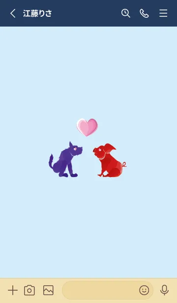 [LINE着せ替え] ekst Blue（Dog）Love Red（Pig）の画像2