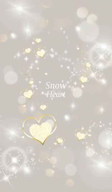 [LINE着せ替え] ベージュとピンク :恋愛運上昇！ Snow heartの画像1