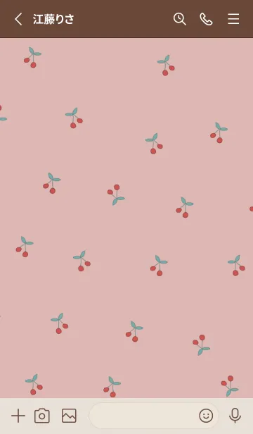 [LINE着せ替え] cherry_pattern #dustypinkの画像2