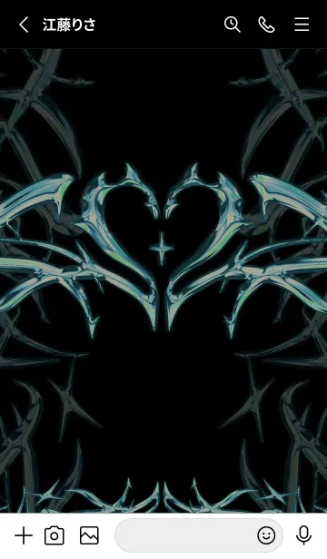 [LINE着せ替え] Sweet Chrome - BK x ブルー 01の画像2