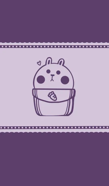 [LINE着せ替え] Pocket cute rabbit J-purple. Gray purpleの画像1