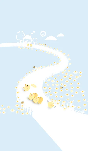 [LINE着せ替え] quack...keep up！J-Light Blue.Whiteの画像1