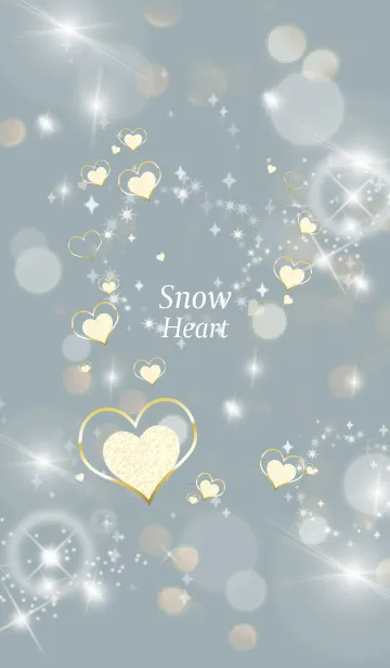 [LINE着せ替え] ベージュと青 : 恋愛運上昇！ Snow heartの画像1