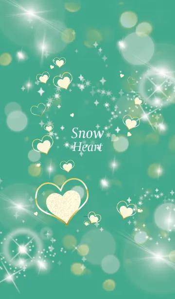 [LINE着せ替え] ミントグリーン : 恋愛運上昇！ Snow heartの画像1