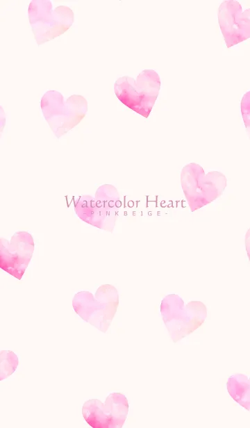 [LINE着せ替え] WatercolorHeart - PINKBEIGE 3の画像1