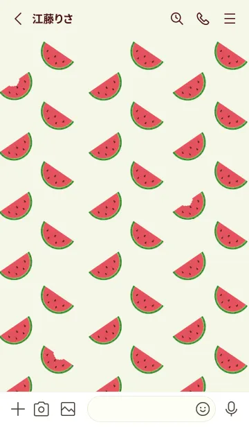 [LINE着せ替え] スイカのペインティングの画像2