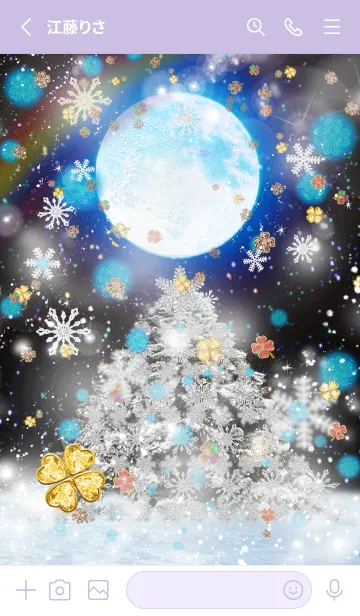 [LINE着せ替え] 月とクリスマス運気UP！！ Christmas cloverの画像2