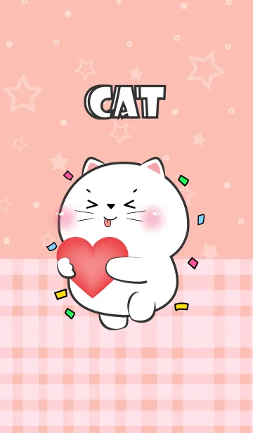 [LINE着せ替え] I Love U Cute White Cat Theme (JP)の画像1