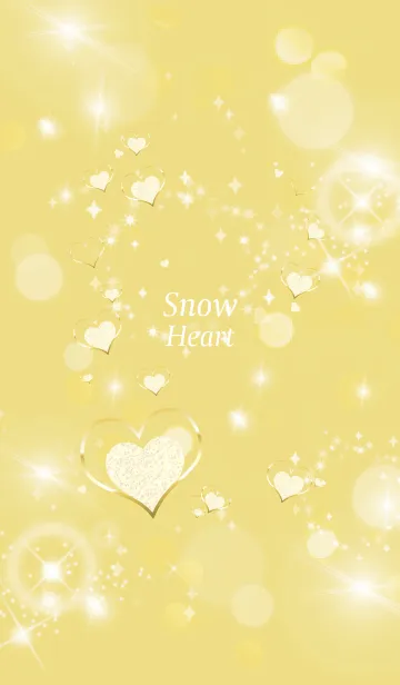[LINE着せ替え] 黄色 : 恋愛運上昇！ Snow heartの画像1