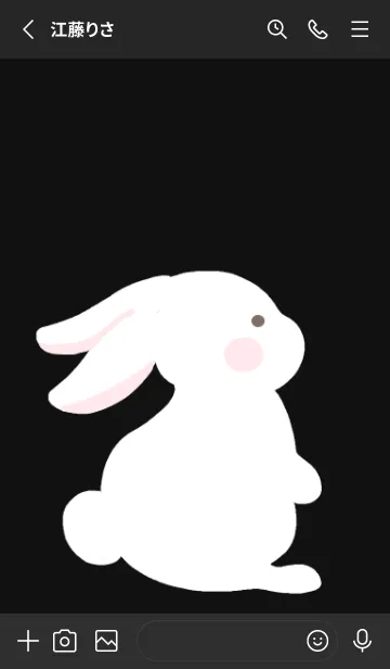[LINE着せ替え] よこむきウサギの着せかえ/ブラックの画像2