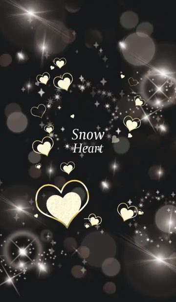 [LINE着せ替え] 黒 : 恋愛運上昇！ Snow heartの画像1