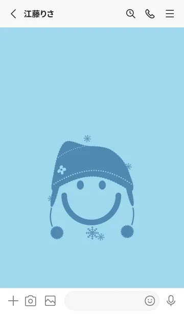 [LINE着せ替え] スマイル＆ニット帽 空色の画像2