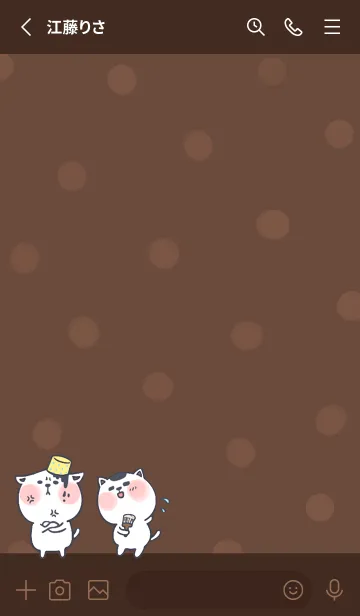 [LINE着せ替え] Naughty Kitten J-Red Brown. Beigeの画像2