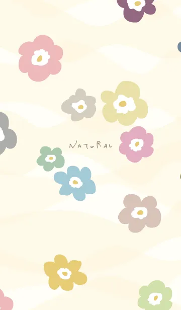 [LINE着せ替え] くすみカラー花々 ベージュ4の画像1