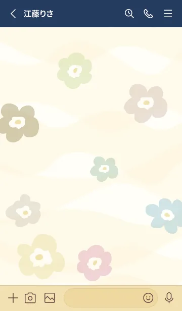 [LINE着せ替え] くすみカラー花々 ベージュ4の画像2