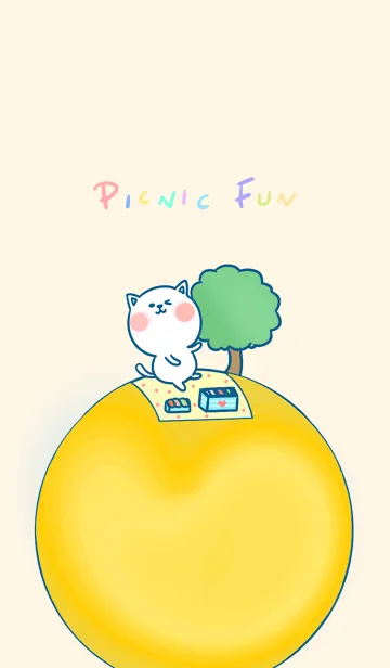 [LINE着せ替え] Picnic fun J-beige. bright yellowの画像1