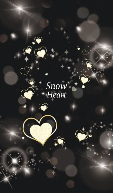 [LINE着せ替え] ブラック ピンク : 恋愛運上昇！ Snow heartの画像1
