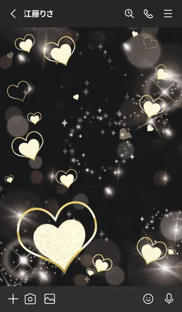 [LINE着せ替え] ブラック ピンク : 恋愛運上昇！ Snow heartの画像2