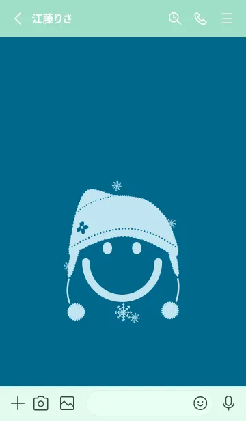 [LINE着せ替え] スマイル＆ニット帽 鴨の羽色の画像2