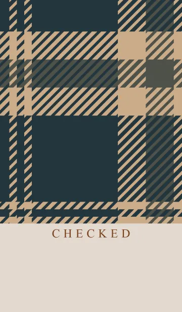 [LINE着せ替え] CHECKED-NAVY BROWN 6の画像1