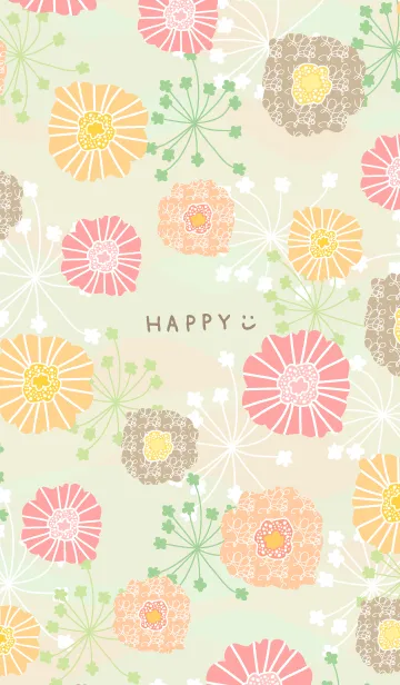 [LINE着せ替え] 北欧風 暖色系お花24の画像1