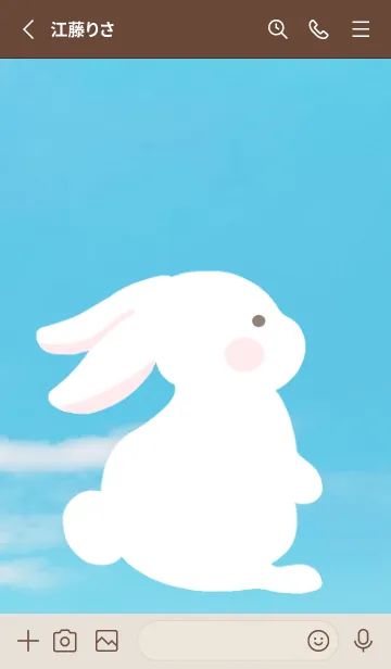 [LINE着せ替え] よこむきウサギの着せかえ/青空の画像2