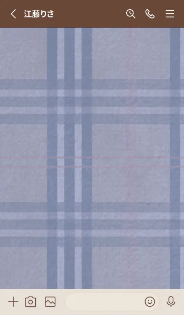 [LINE着せ替え] チェック柄 St 02 - くすみブルー 05の画像2