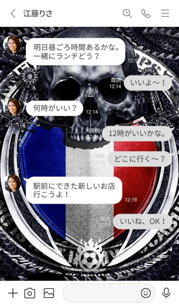 [LINE着せ替え] ドラゴンスカル サッカー フランス 01の画像3